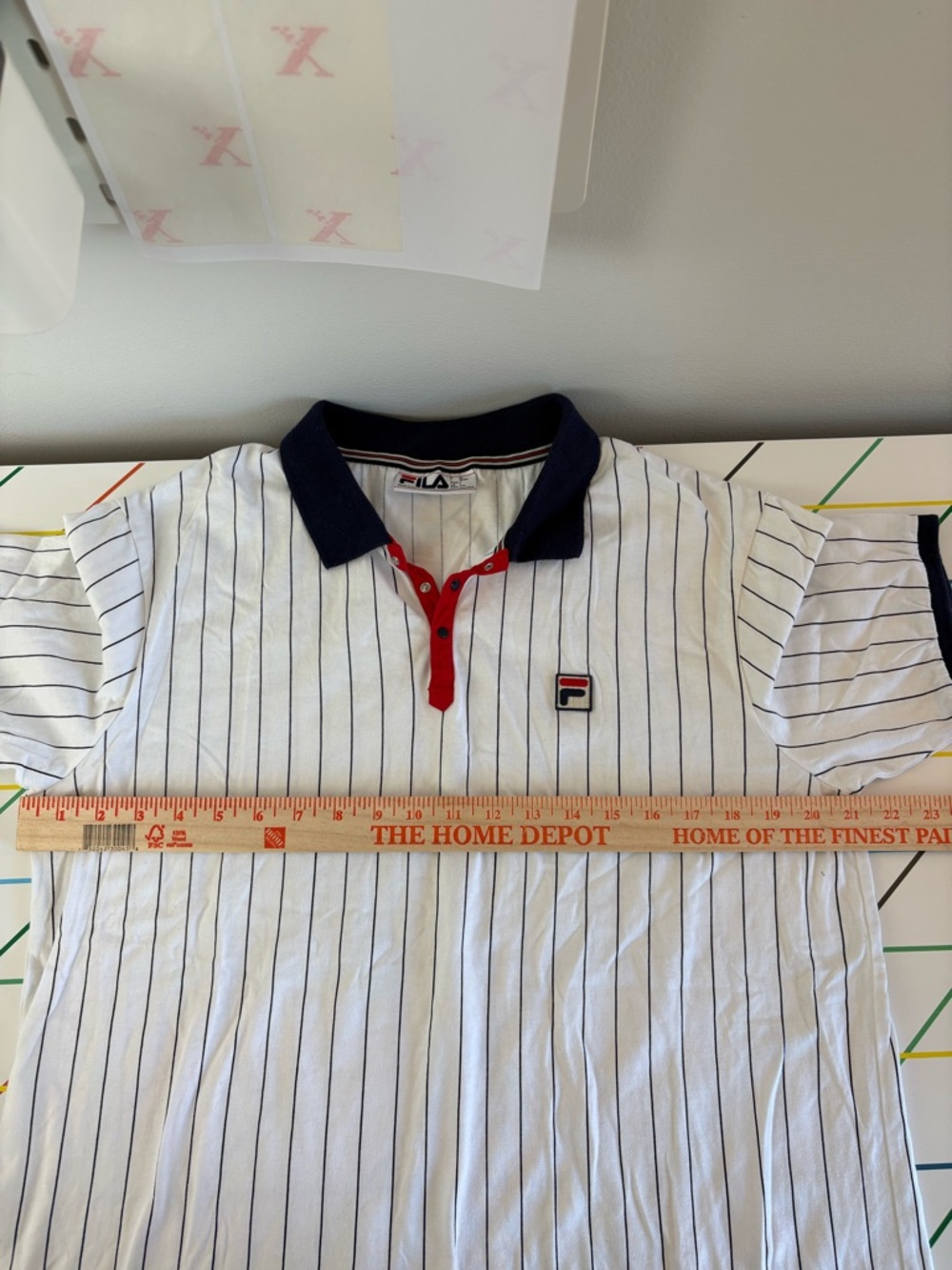 FILA BB1 Classic Vintage Style Striped Polo Large Like New Blokecore Retro Sport - Picture 6 of 10